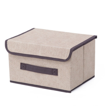 Linen Non-Woven Foldable Sundries Container Portable Dustproof Storage Box Clothes Storage Box